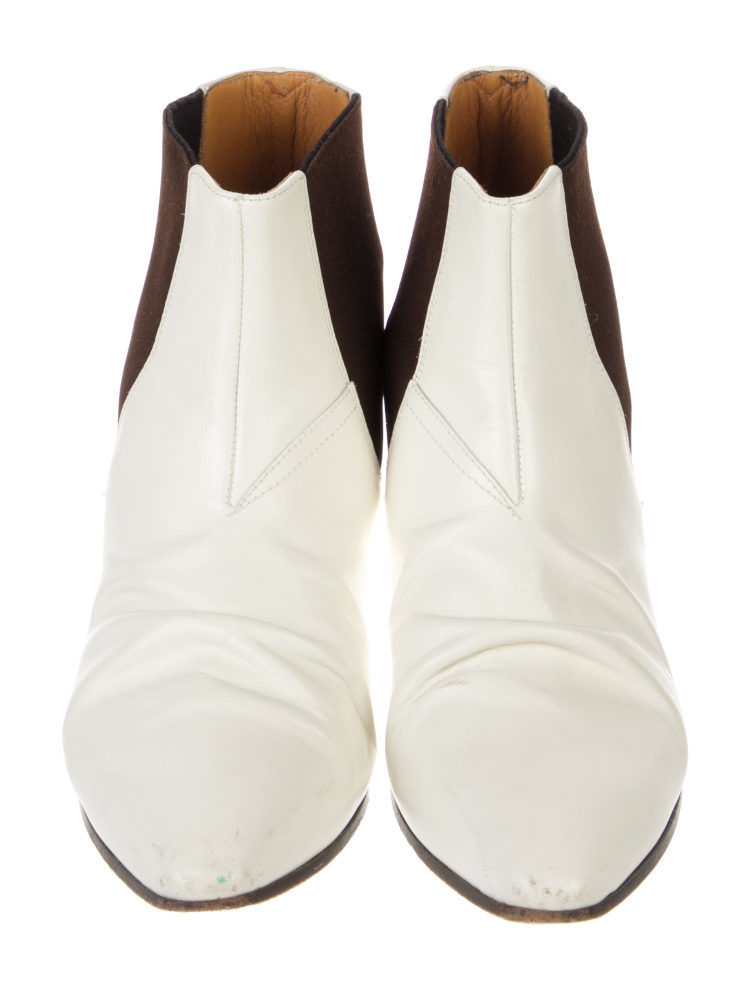 Celine Leather Colorblock Pattern Chelsea Boots